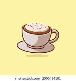 Einfache Tasse Capuccino Cartoon Vektorgrafik Sammlung von Getränken Konzept Symbol einzeln