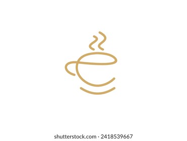 simple cup coffee bean logo design template