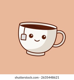 Simples Uma Xícara de Saco de Mergulho de Café para Fácil Cerveja ilustração de vetor de desenhos animados Coleção de ícone de conceito de Bebida isolado