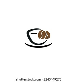 Simple cup and coffee drawing. Coffee cup icon illustration.