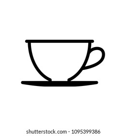 Simple cup of coffee or tea. Linear icon, thin outline