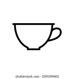 Simple cup of coffee or tea. Linear icon, thin outline