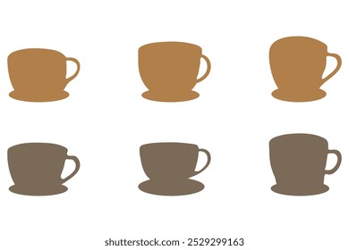 Simple cup glass illustration set design
