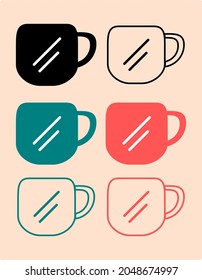 simple cup icon logo illustration vector
