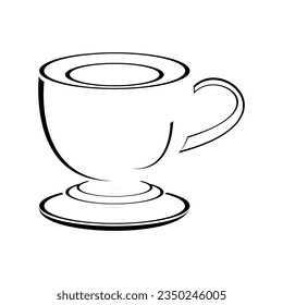 Simple cup illustration logo design vector