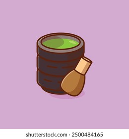 Simple cup of matcha tea cartoon vector illustration Collection of drinks concept icon isolated