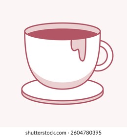A Simple Cup of Tea: A charming illustration of a cup of tea with a delicate design