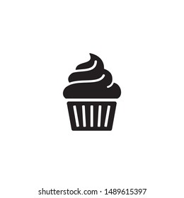 Simple Cupcake Flat Icon Design Vector