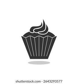 Ícone simples de bolinho com sombra