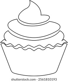 Simple cupcake icon, bakery food graphic dessert design elements, muffin logo. Can be used as sign or symbols cupcake silhouette, sweet pastries, muffin. Pastry shop logo. on transparent background.