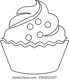 Simple cupcake icon, bakery food graphic dessert design elements, muffin logo. Can be used as sign or symbols cupcake silhouette, sweet pastries, muffin. Pastry shop logo. on transparent background.