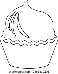 Simple cupcake icon, bakery food graphic dessert design elements, muffin logo. Can be used as sign or symbols cupcake silhouette, sweet pastries, muffin. Pastry shop logo. on transparent background.