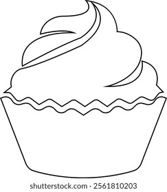 Simple cupcake icon, bakery food graphic dessert design elements, muffin logo. Can be used as sign or symbols cupcake silhouette, sweet pastries, muffin. Pastry shop logo. on transparent background.