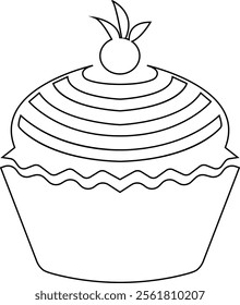 Simple cupcake icon, bakery food graphic dessert design elements, muffin logo. Can be used as sign or symbols cupcake silhouette, sweet pastries, muffin. Pastry shop logo. on transparent background.