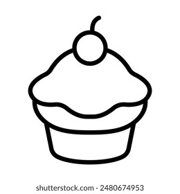 Simple Cupcake icon. The icon can be used for websites, print templates, presentation templates, illustrations, etc