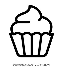einfaches Cupcake-Symbol, Vektor, Lebensmittelsymbol