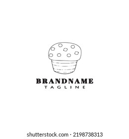 simple cupcake logo cartoon icon design template black modern isolated vector illustration