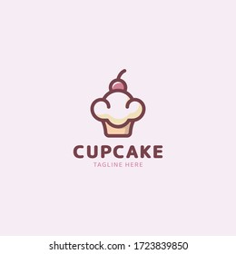 simple cupcake logo vector graphic for any business.