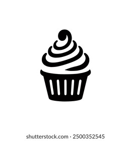 Diseño de Plantilla de Ilustración vectorial de logotipo de cupcake simple