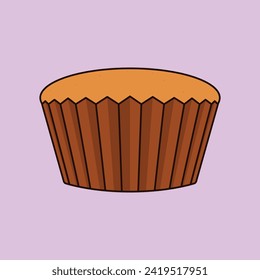 Simple Cupcake Vector Icon Illustration Cake