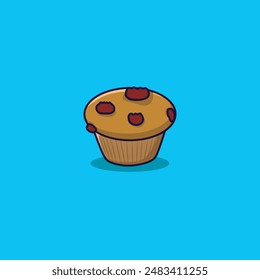 Simple Cupcake Vector Icon Illustration Cake