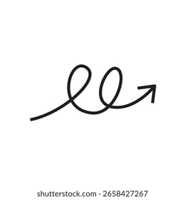 simple curly arrow symbol element