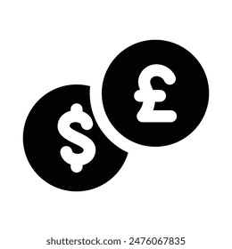 Icono de Cambio simple de moneda. El ícono se puede usar para Sitios web, Plantillas impresas, Plantillas de presentación, ilustraciones, etc