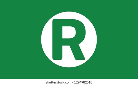 Simple Currency icon Banknote sign in green : South African Rand ZAR bill vector illustration