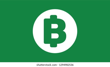 Simple Currency icon Banknote sign in green : Thai baht THB bill vector illustration