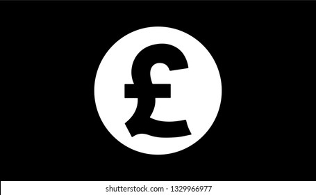 Simple Currency icon Banknote sign in black and white : Great Britain pound sterling GBP bill vector illustration