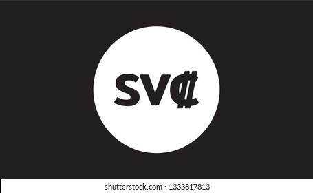 Simple Currency icon Banknote sign in black and white : El Salvador’s Salvadoran colón SVC  sv₡ bill vector illustration