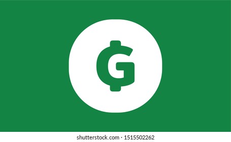 Simple Currency Icon Banknote Sign In Green : Haiti’s Haitian Gourde G Code HTG Bill Vector Illustration