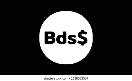 Simple Currency icon Banknote sign in black and white : Barbados’s Barbadian dollar Bds$ code BBD bill vector illustration