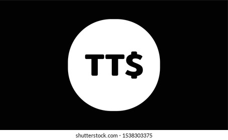 Simple Currency icon Banknote sign in black and white : Trinidad and Tobago dollar TT$ code TTD bill vector illustration