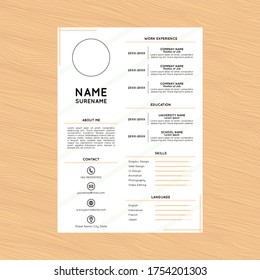 Simple Curriculum Vitae Design Template