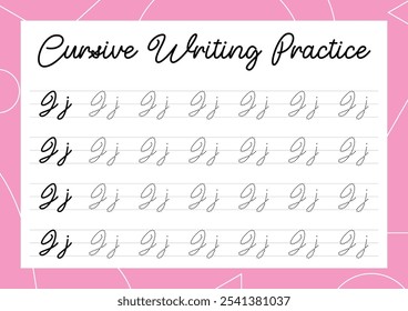 Simple cursive tracing sheets for kids to learn alphabet writing. Perfect for building handwriting skills in a fun way for kindergarten and primary children