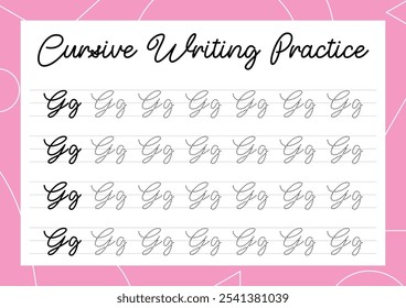 Simple cursive tracing sheets for kids to learn alphabet writing. Perfect for building handwriting skills in a fun way for kindergarten and primary children