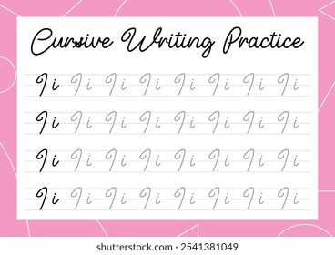 Simple cursive tracing sheets for kids to learn alphabet writing. Perfect for building handwriting skills in a fun way for kindergarten and primary children