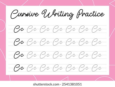 Simple cursive tracing sheets for kids to learn alphabet writing. Perfect for building handwriting skills in a fun way for kindergarten and primary children