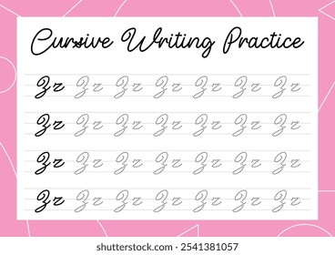 Simple cursive tracing sheets for kids to learn alphabet writing. Perfect for building handwriting skills in a fun way for kindergarten and primary children