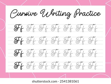 Simple cursive tracing sheets for kids to learn alphabet writing. Perfect for building handwriting skills in a fun way for kindergarten and primary children