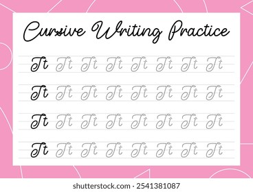 Simple cursive tracing sheets for kids to learn alphabet writing. Perfect for building handwriting skills in a fun way for kindergarten and primary children