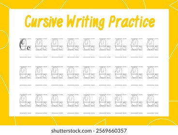 Simple cursive tracing sheets for kids to learn alphabet writing. Perfect for building handwriting skills in a fun way for kindergarten and primary children