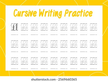Simple cursive tracing sheets for kids to learn alphabet writing. Perfect for building handwriting skills in a fun way for kindergarten and primary children