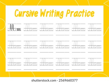 Simple cursive tracing sheets for kids to learn alphabet writing. Perfect for building handwriting skills in a fun way for kindergarten and primary children