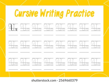 Simple cursive tracing sheets for kids to learn alphabet writing. Perfect for building handwriting skills in a fun way for kindergarten and primary children