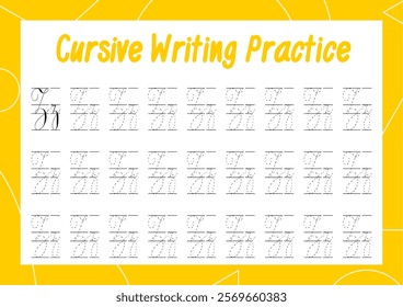 Simple cursive tracing sheets for kids to learn alphabet writing. Perfect for building handwriting skills in a fun way for kindergarten and primary children