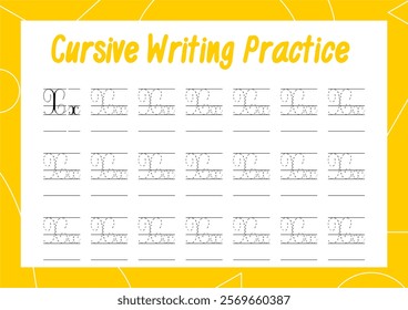 Simple cursive tracing sheets for kids to learn alphabet writing. Perfect for building handwriting skills in a fun way for kindergarten and primary children