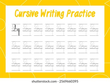 Simple cursive tracing sheets for kids to learn alphabet writing. Perfect for building handwriting skills in a fun way for kindergarten and primary children