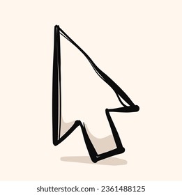Simple cursor Doodle.Doodle line art Premium quality symbol. Doodle sign for mobile apps and web sites.